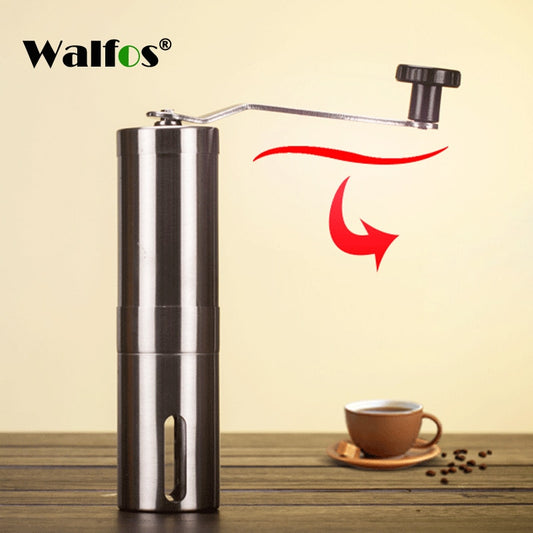 Silver Coffee Grinder Mini Stainless Steel Hand Manual Handmade Coffee Bean Grinders Mill Kitchen Grinding Coffee Making Tools