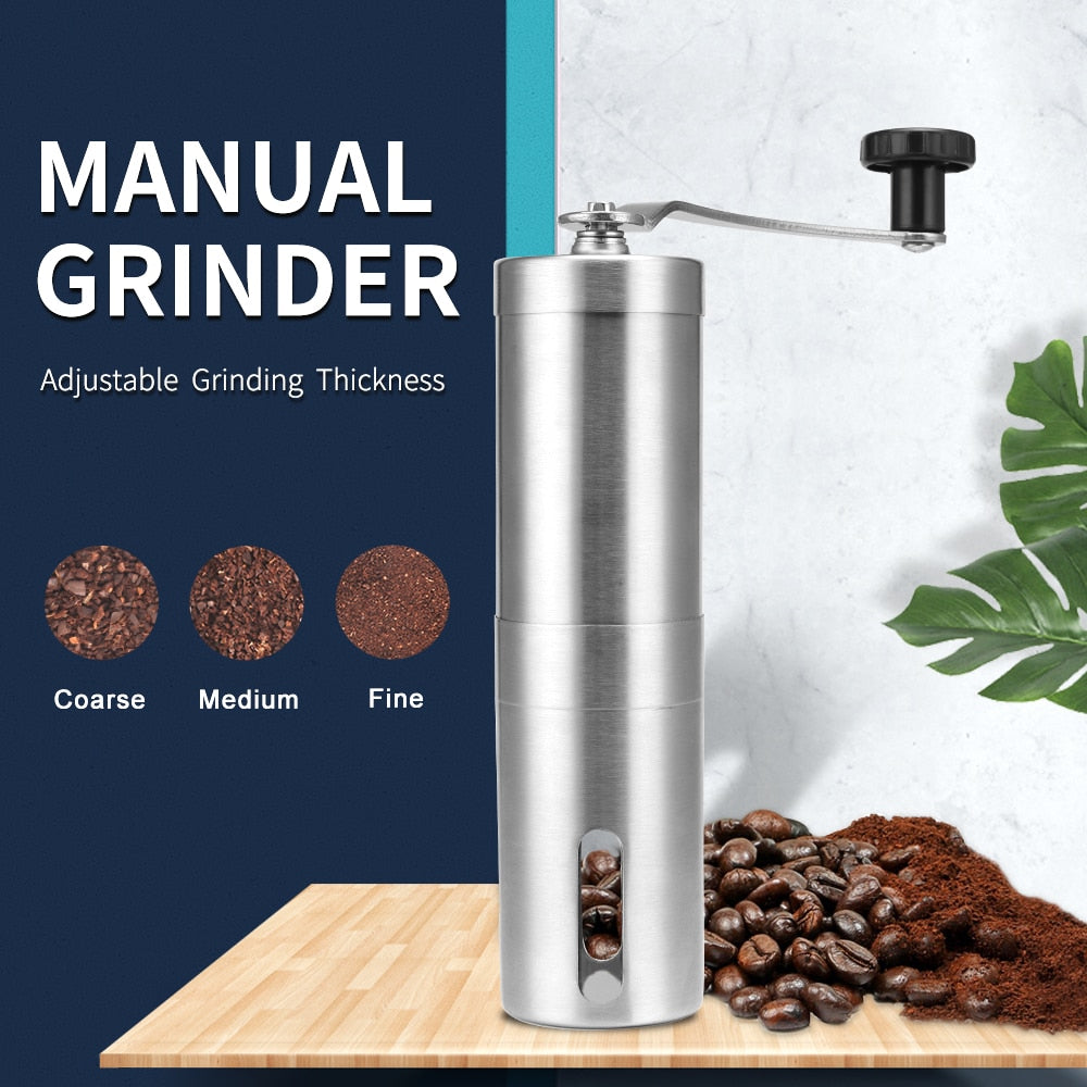 Manual coffee grinder Mini Stainless Steel Hand Handmade Coffee Bean Burr Grinders Mill Kitchen Tool Grinders Coffee Accessories